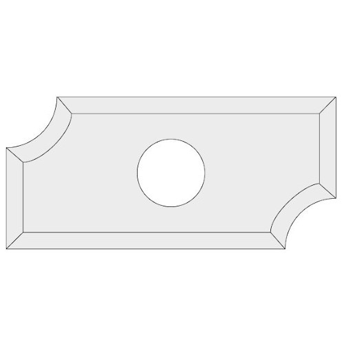 Rádiusová tvrdokovová žiletka R6,35 24,5×12×1,5 mm UNI IGM N031