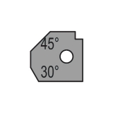 VBD pro frézu RH+ K/K 57401, sdružený rádius konkáv-konvex, 30°/45°