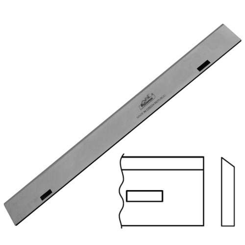 Hoblovací nůž 410×30×3 mm HSS 18%W se 2 drážkami PILANA