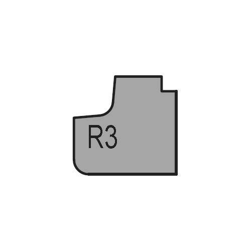 VBD pro frézu RH+ K/K 573, sdružený rádius konkáv-konvex, R3