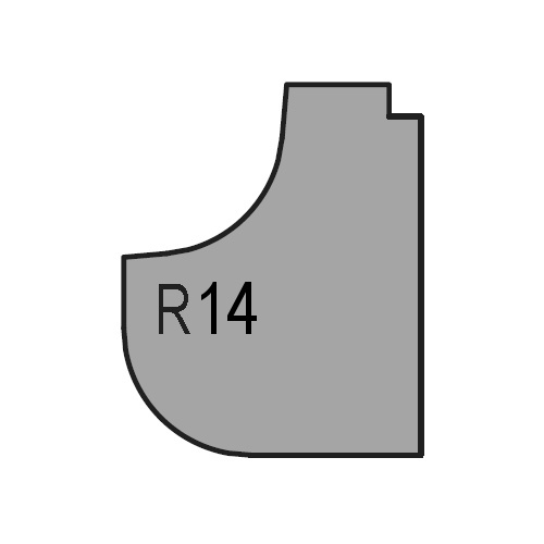 VBD pro frézu RH+ K/K 573, sdružený rádius konkáv-konvex, R14
