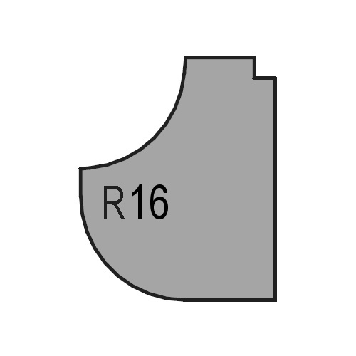 VBD pro frézu RH+ K/K 573, sdružený rádius konkáv-konvex, R16