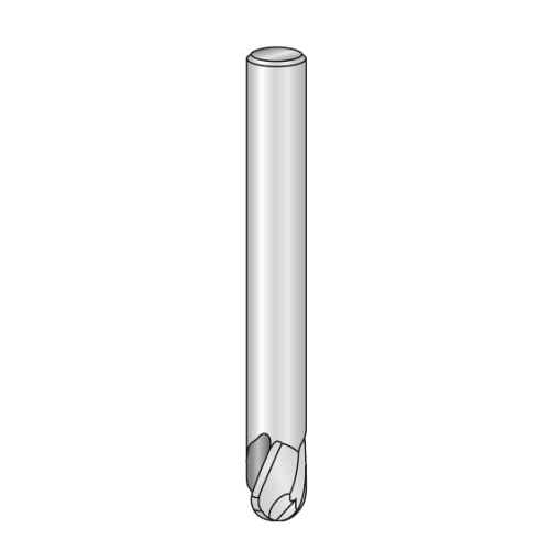 HM stopková fréza 10×13×80 mm, R5, Z2, S10, RH, GUHDO