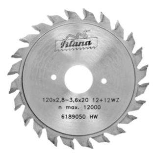 SK Předřezový kotouč 120×2,8-3,6×20 mm, 12+12 WZ, HIGH PROFI, PILANA