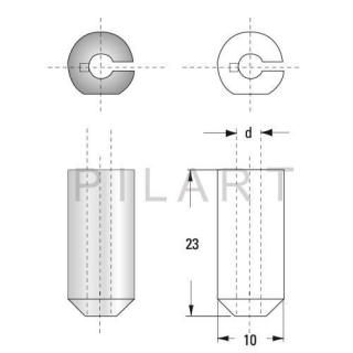 Redukční pouzdro GUHDO d6,0×D10×L23 mm