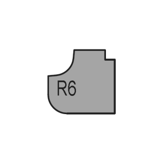 VBD pro frézu RH+ K/K 573, sdružený rádius konkáv-konvex, R6