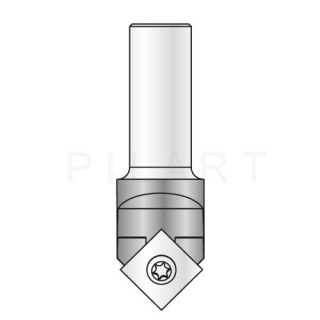 Stopková fréza GUHDO gravírovací s VBD 45° 17×8,4×59 mm, S12, Z1, RH 